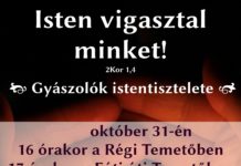 Istentisztelet a temetőben