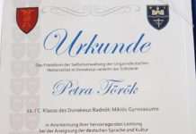 Török Petra rangos elismerése