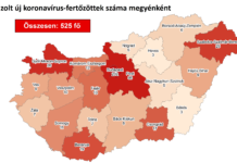 A megyék közül Pest megyében van a legtöbb fertőzött beteg