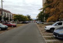 Átmeneti parkolóhelyek a Casalgrande térnél a jégpálya miatt