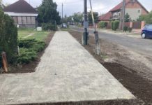 Járda épül a Szabadság térnél