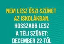 Nem lesz őszi szünet, de hosszabb lesz a téli